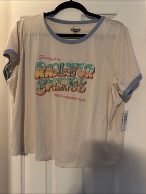 Disney Radiator Springs Graphic Ringer Tee - Cream & Light Blue Trim